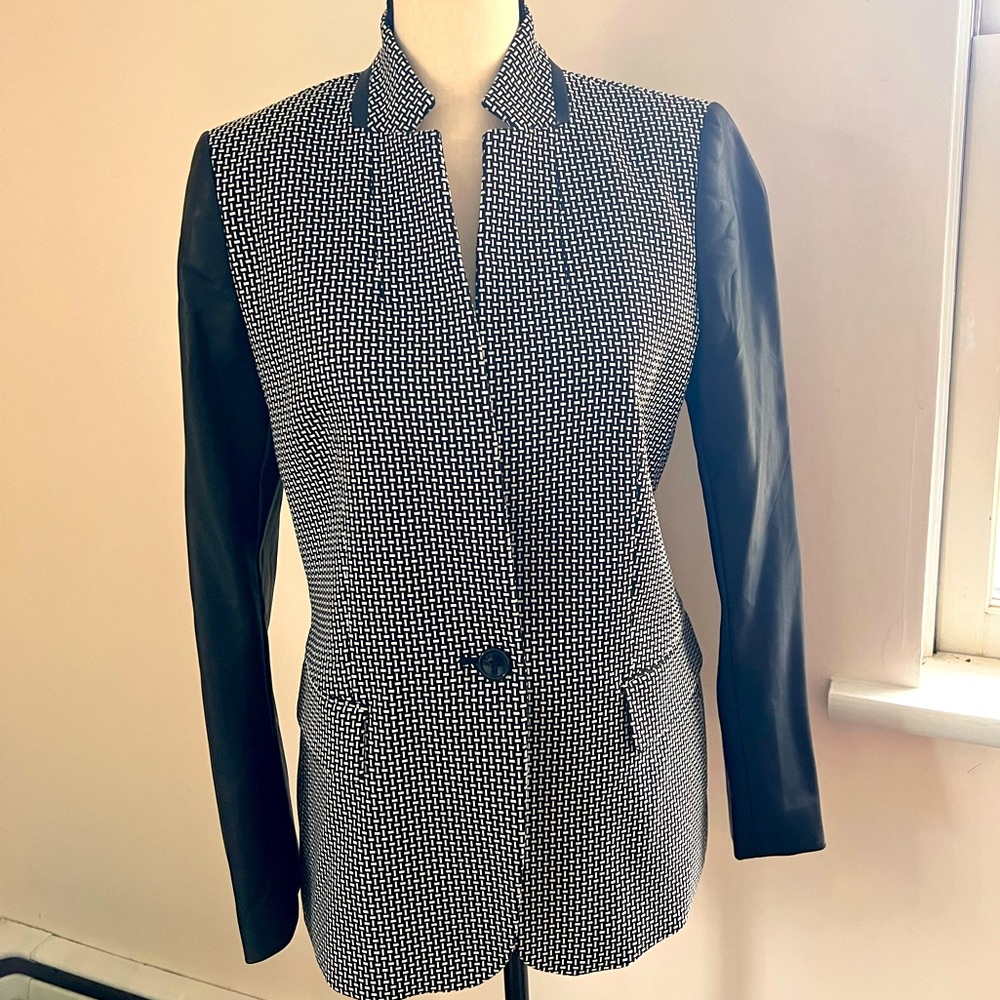 DKNY blazer with PU leather sleeves